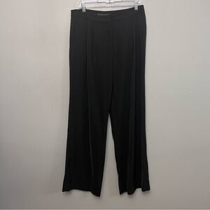 Zara Basic Women’s Black Pleated Front Pants Size Large Made In Spain